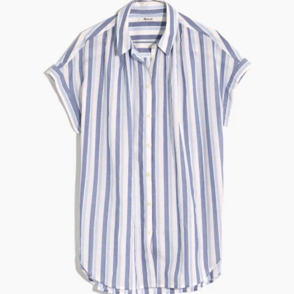 Madewell Central blue striped button down, XS